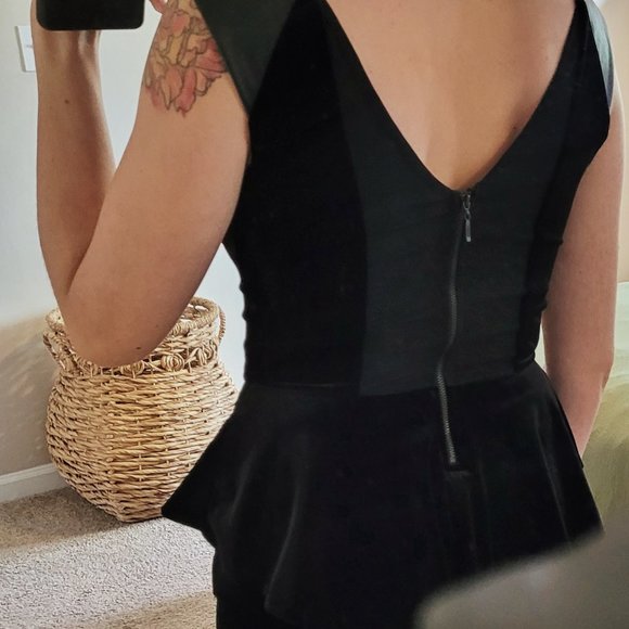 Guess Black Velvet Peplum dress - Picture 7 of 7